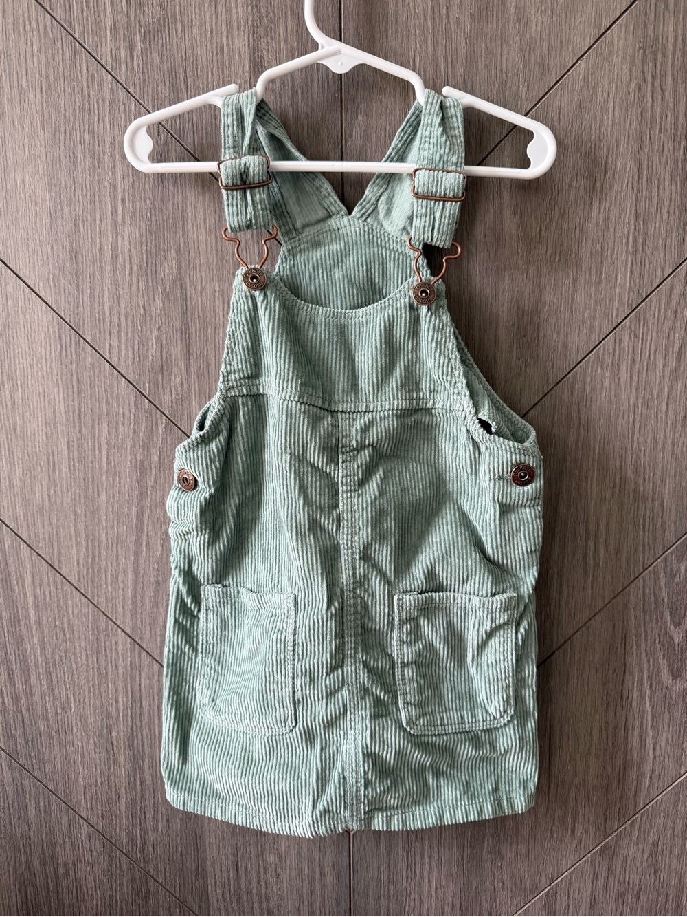 Oshkosh B’gosh Toddler Girls Green Corduroy Overall Dress